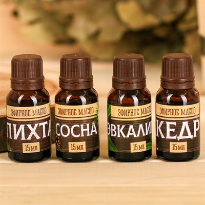 Набор аромамасел "Настоящему банщику!", 4 шт. по 15 мл - фото 2074382