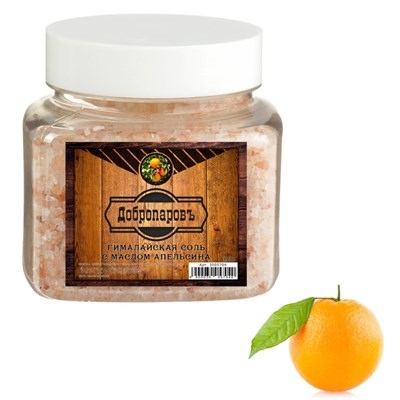 Гималайская красная соль "Добропаровъ" с маслом апельсина, 2-5мм, 300гр - фото 2074529