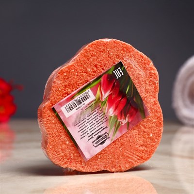 Шипучая бомбочка "Цветок" с ароматом клубники, красная - фото 2074589