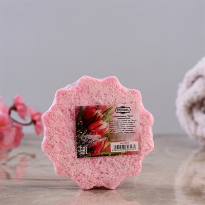 Шипучая бомбочка "Георгин" с ароматом ванили, розовая - фото 2074628