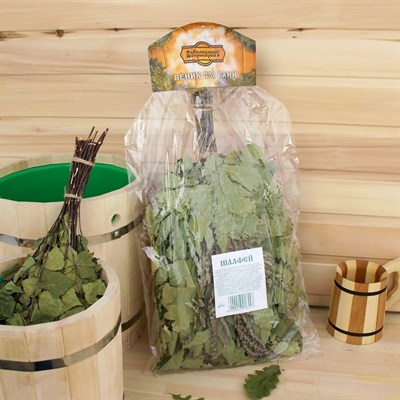 Веник для бани ЭКСТРА из кавказского дуба с шалфеем - фото 2074658