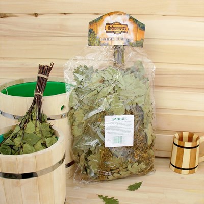 Веник для бани ЭКСТРА из кавказского дуба с донником - фото 2074676