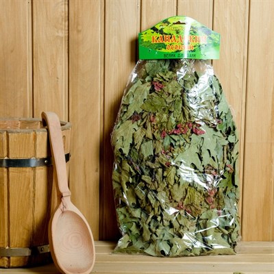 Веник для бани ОСОБЫЙ из красного дуба с черноклёном, в индивидуальной упаковке - фото 2074733