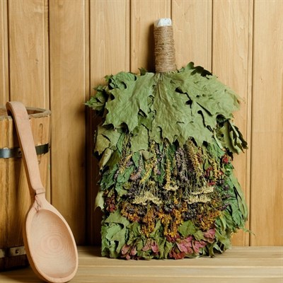 Веник для бани ЭКСТРА из кавказского дуба с травами, в пакете на молнии - фото 2074751