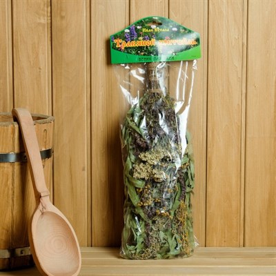 Веник для бани "Травяной коктейль" из букета различных трав, в индивидуальной упаковке - фото 2074757