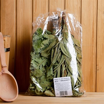 Набор веников для бани Дуб ЭКСТРА + эвкалиптовый - фото 2074761