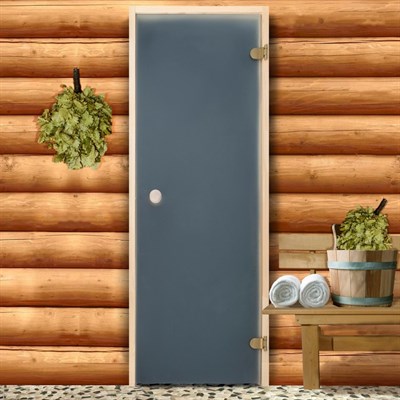 Дверь для бани и сауны стеклянная, 190×70см, 6мм, сатин - фото 2079635