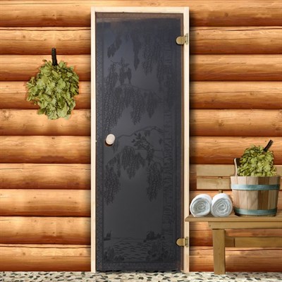 Дверь для бани и сауны стеклянная "Берёзка", 190×70см, 6мм - фото 2079647