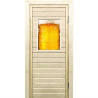 Дверь для бани со стеклом (40*60), "Пенное", 170×70см, коробка из осины - фото 2079799
