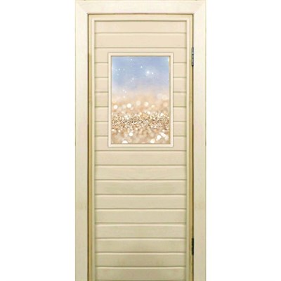 Дверь для бани со стеклом (40*60), "Золотой песок", 170×70см, коробка из осины - фото 2079868