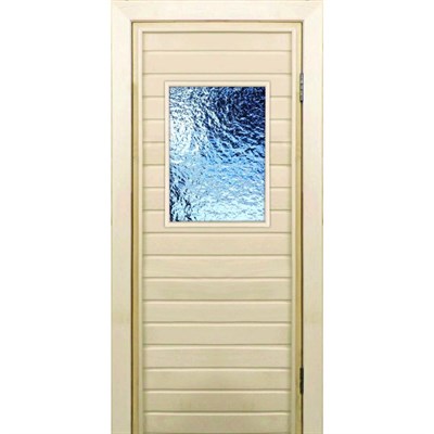 Дверь для бани со стеклом (40*60), "Лёд", 170×70см, коробка из осины - фото 2079977