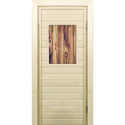Дверь для бани со стеклом (40*60), "Дерево", 170×70см, коробка из осины - фото 2080019
