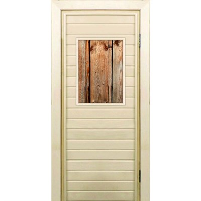 Дверь для бани со стеклом (40*60), "Дерево-1", 170×70см, коробка из осины - фото 2080063
