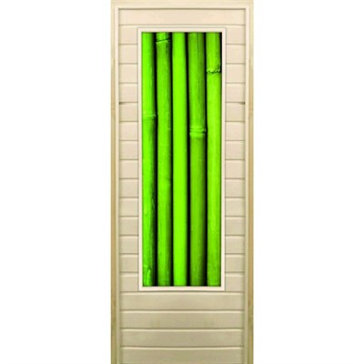 Дверь для бани со стеклом (43*129), "Бамбук-4", 170×70см, коробка из осины - фото 2080194