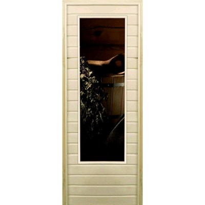 Дверь для бани со стеклом (43*129), "Банный набор", 170×70см, коробка из осины - фото 2080212