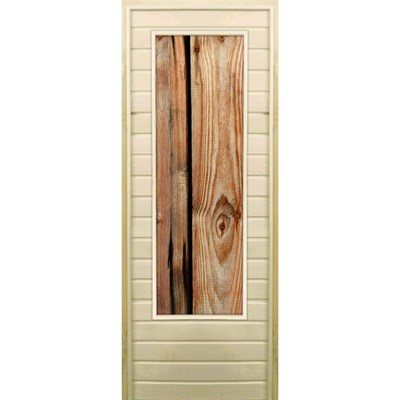Дверь для бани со стеклом (43*129), "Дерево", 170×70см, коробка из осины - фото 2080230