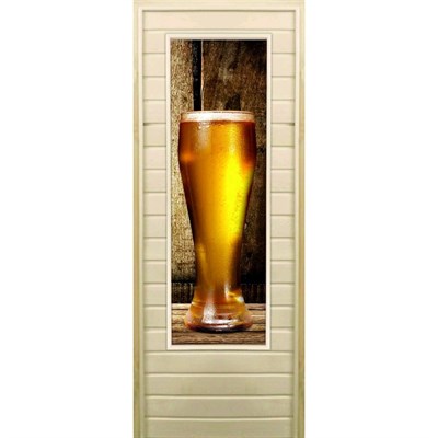 Дверь для бани со стеклом (43*129), "Бокал", 170×70см, коробка из осины - фото 2080305