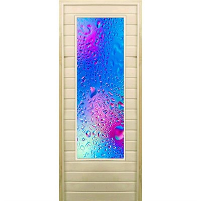 Дверь для бани со стеклом (43*129), "Неон", 170×70см, коробка из осины - фото 2080318