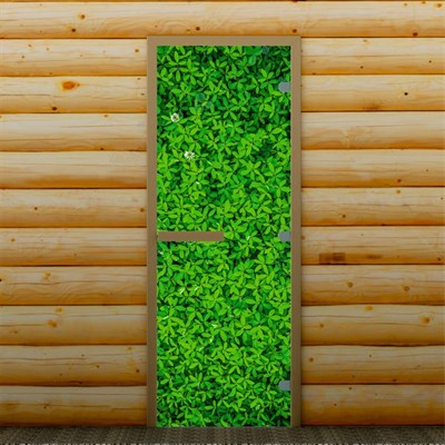 Дверь для бани и сауны "Зелень", 190 х 70 см, с фотопечатью 8 мм Добропаровъ - фото 2080350
