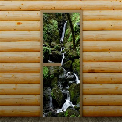 Дверь левое открывание "Горный водопад", 190 х 70 см, с фотопечатью 6 мм Добропаровъ - фото 2080445