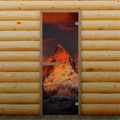 Дверь левое открывание "Горная вершина", 190 х 70 см, с фотопечатью 6 мм Добропаровъ - фото 2080477