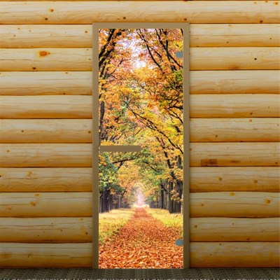 Дверь левое открывание "Осень", 190 х 70 см, с фотопечатью 6 мм Добропаровъ - фото 2080478