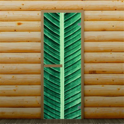 Дверь левое открывание "Пальмовый лист", 190 х 70 см, с фотопечатью 6 мм Добропаровъ - фото 2080487