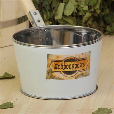 Ковш из нержавеющей стали, 2л, с деревянной ручкой, белый, "Добропаровъ" - фото 2082093
