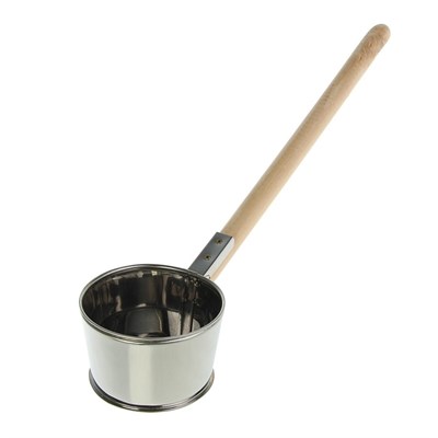 Ковш из нержавеющей стали, 0,7л, с деревянной ручкой, белый, "Добропаровъ" - фото 2082098