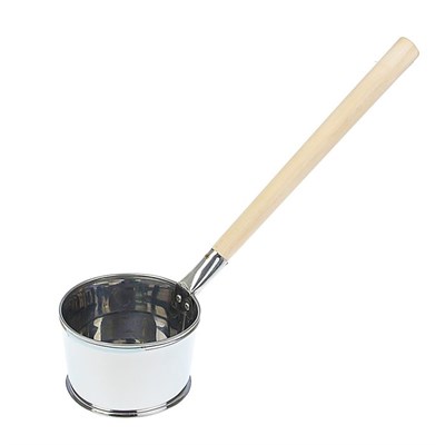 Ковш из нержавеющей стали, 1,2л, с деревянной ручкой, белый, "Добропаровъ" - фото 2082101