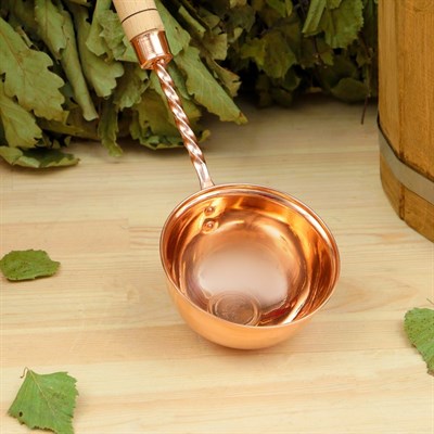 Черпак медный, 0,2л, с ручкой - фото 2082106