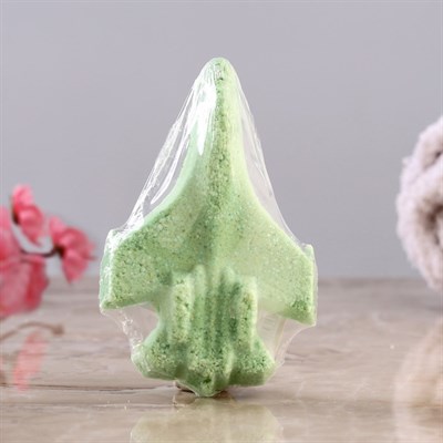 Шипучая бомбочка "Самолет" с ароматом хвойного леса, зелёная - фото 252702