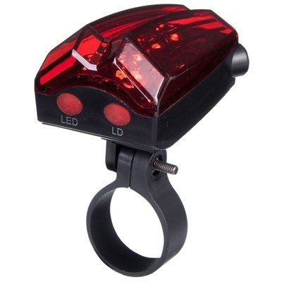 Фонарь велосипедный задний STG JY-2L-A, 5 светодиодов 3 функции + лазер 2 функции - фото 289727
