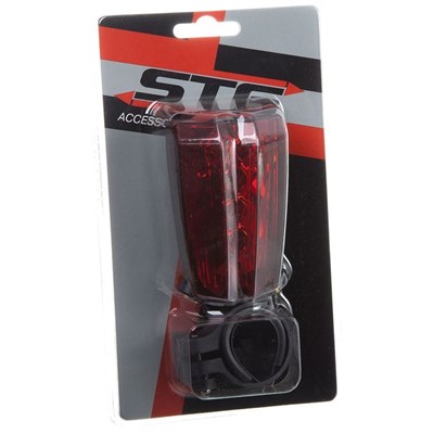 Фонарь велосипедный задний STG JY-2L-A, 5 светодиодов 3 функции + лазер 2 функции - фото 289728