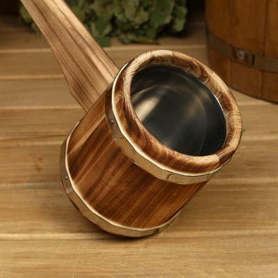 Черпак из липы, "Добрыня", нержавеющая вставка, с длинной ручкой, Термо, 0,5л - фото 321402