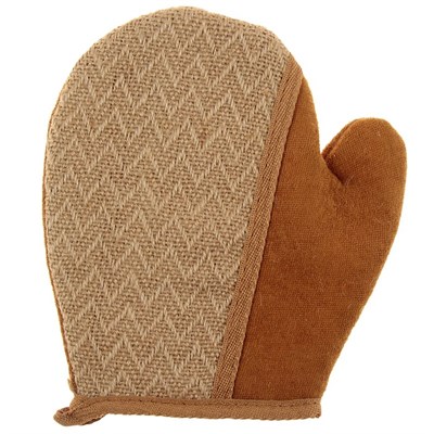 Мочалка-варежка натуральная, лён, 22×19см - фото 395380