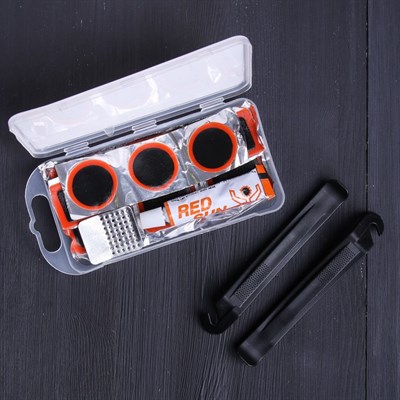 Набор велосипедиста «Моя жизнь»: универсальный ключ, ремкомплект, иструмент для разбортировки шин, насос - фото 520212