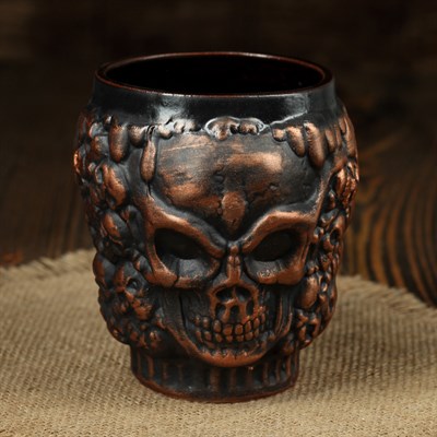 Бокал "Череп" медь 0,5 л - фото 555740