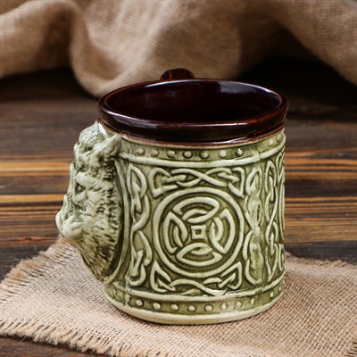 Кружка "Кабан", зелёная глазурь, 0,5 л - фото 556940