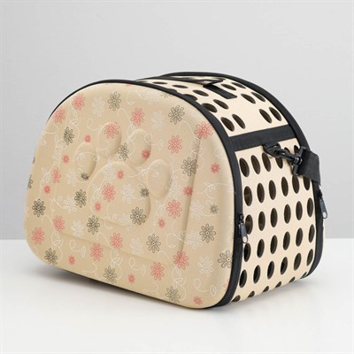 Складная сумка-переноска с отдельным входом, материал EVA, 43,5 х 28 х 33 см, бежевая - фото 672765