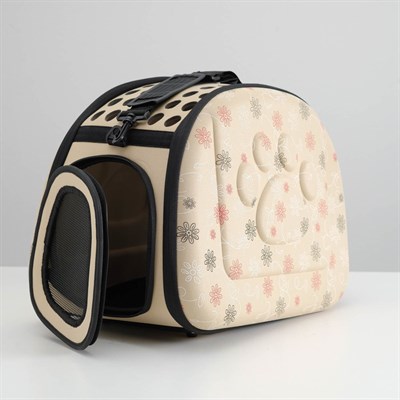 Складная сумка-переноска с отдельным входом, материал EVA, 43,5 х 28 х 33 см, бежевая - фото 672767