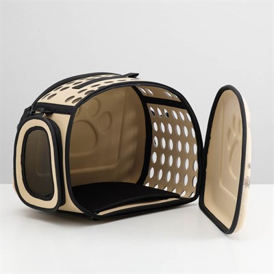 Складная сумка-переноска с отдельным входом, материал EVA, 43,5 х 28 х 33 см, бежевая - фото 672770