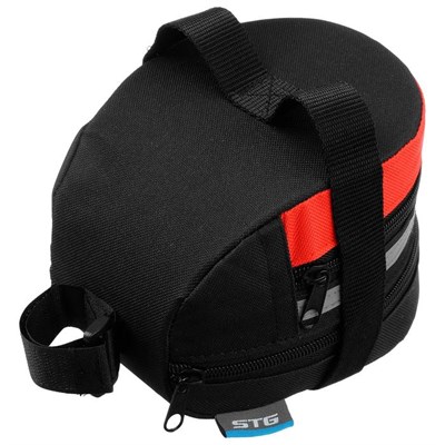 Велосумка под седло STG 13014, цвет черный/красный - фото 683211