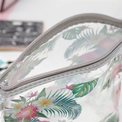 Косметичка, отдел на молнии, с ручкой, цвет зелёный/розовый - фото 710081