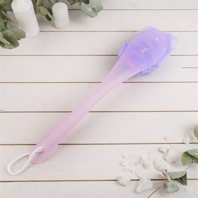 Мочалка для тела с ручкой гнущаяся, 35 гр, цвет МИКС - фото 712425