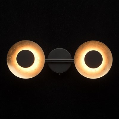 Светильник "Галатея" 2x6Вт LED 3000K золото, черный 15x41x11см - фото 730699