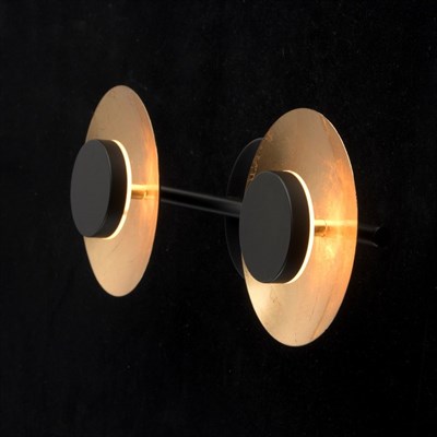 Светильник "Галатея" 2x6Вт LED 3000K золото, черный 15x41x11см - фото 730704