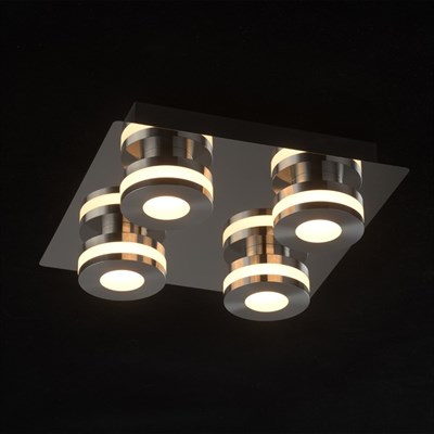 Светильник "Пунктум" 4x5Вт LED IP44 хром 24x24x7,5см - фото 730747