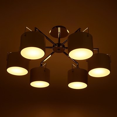 Люстра 54001/6 6х60W E27 хром/белый 65х65х31 см - фото 767891