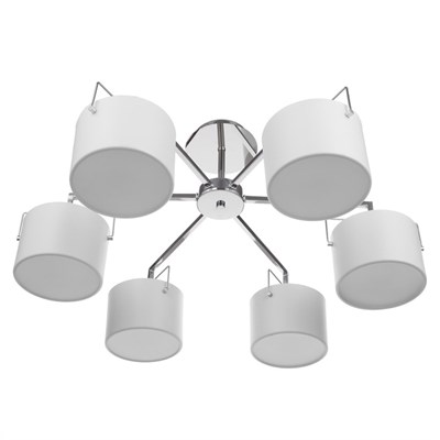 Люстра 54001/6 6х60W E27 хром/белый 65х65х31 см - фото 767895